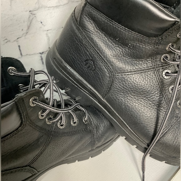 New! Wolverine Black Steel Toe Leather Work Boots Shoes F2413-18 Mens Size 11.5 - Picture 3 of 9